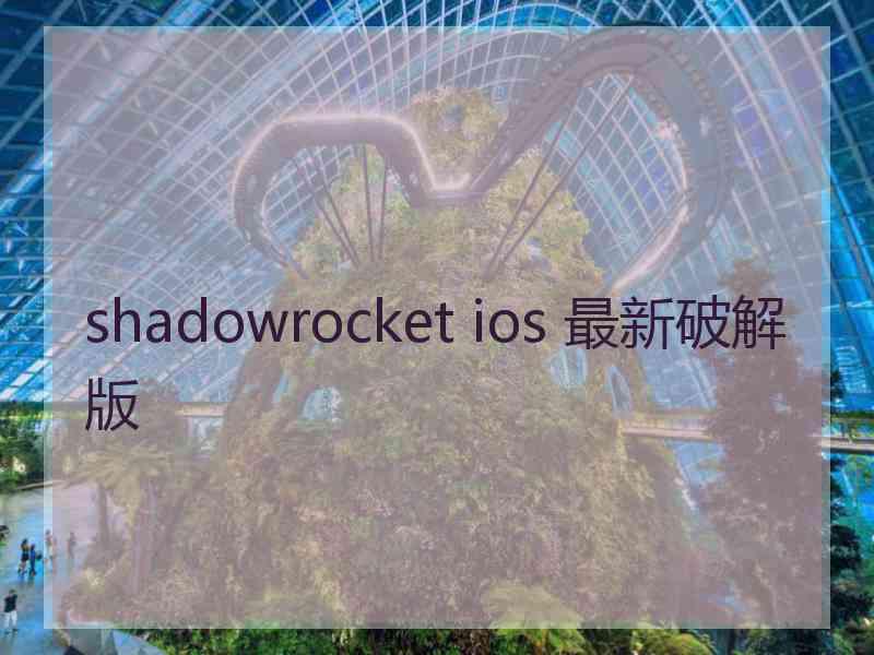 shadowrocket ios 最新破解版