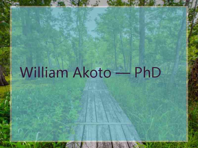 William Akoto — PhD