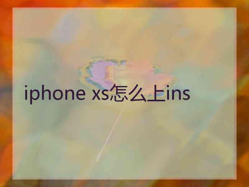 iphone xs怎么上ins