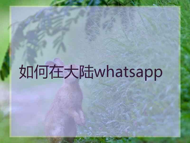 如何在大陆whatsapp
