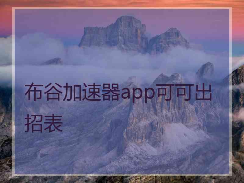 布谷加速器app可可出招表