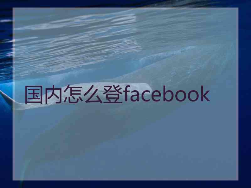 国内怎么登facebook