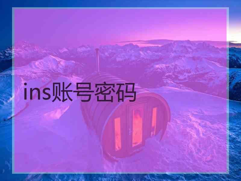 ins账号密码