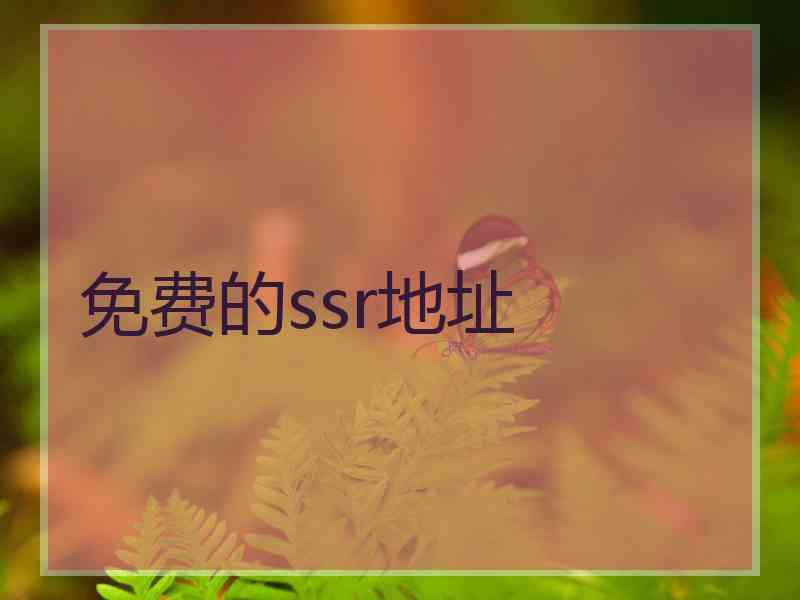 免费的ssr地址