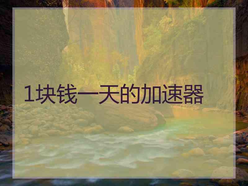 1块钱一天的加速器
