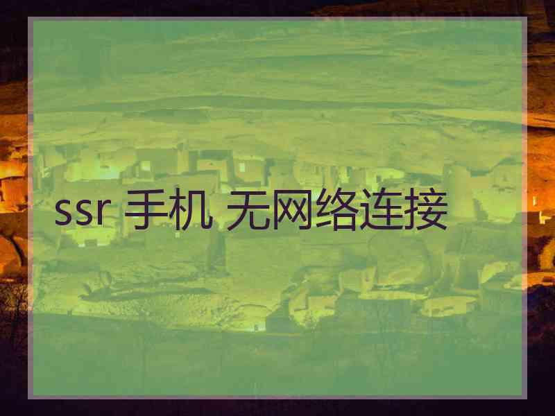 ssr 手机 无网络连接