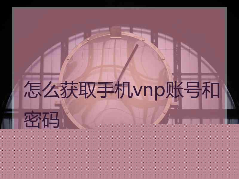 怎么获取手机vnp账号和密码