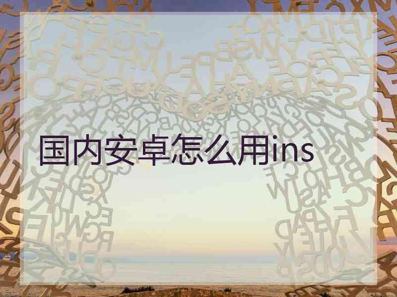 国内安卓怎么用ins