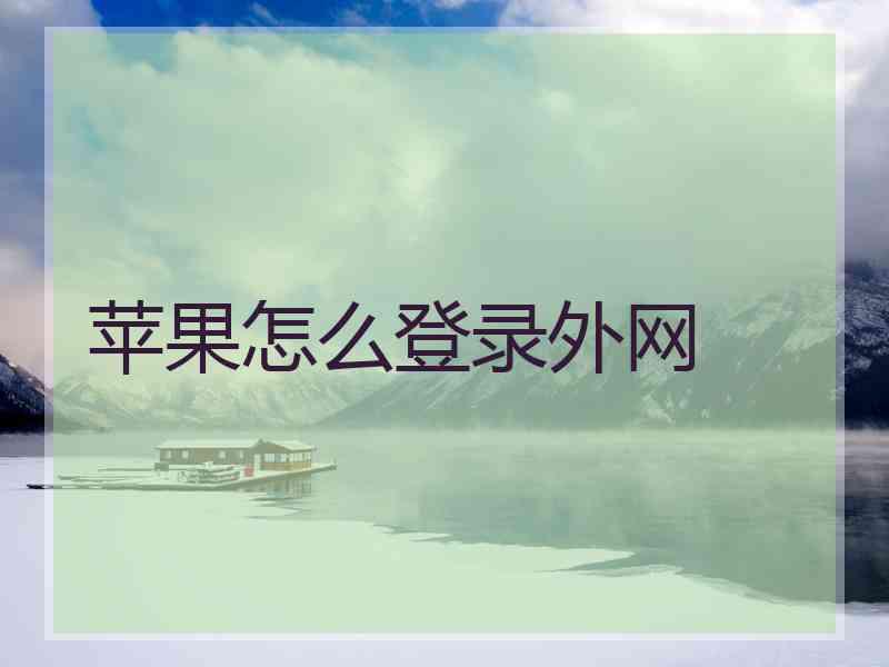 苹果怎么登录外网