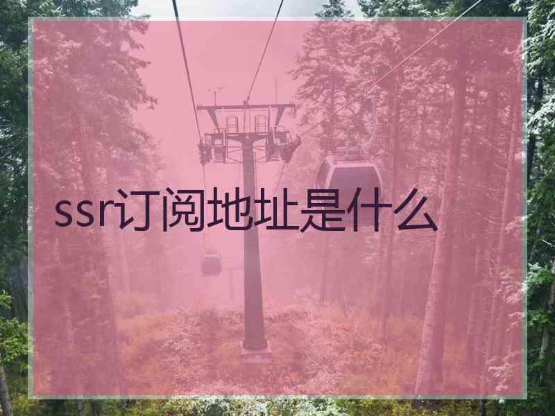 ssr订阅地址是什么
