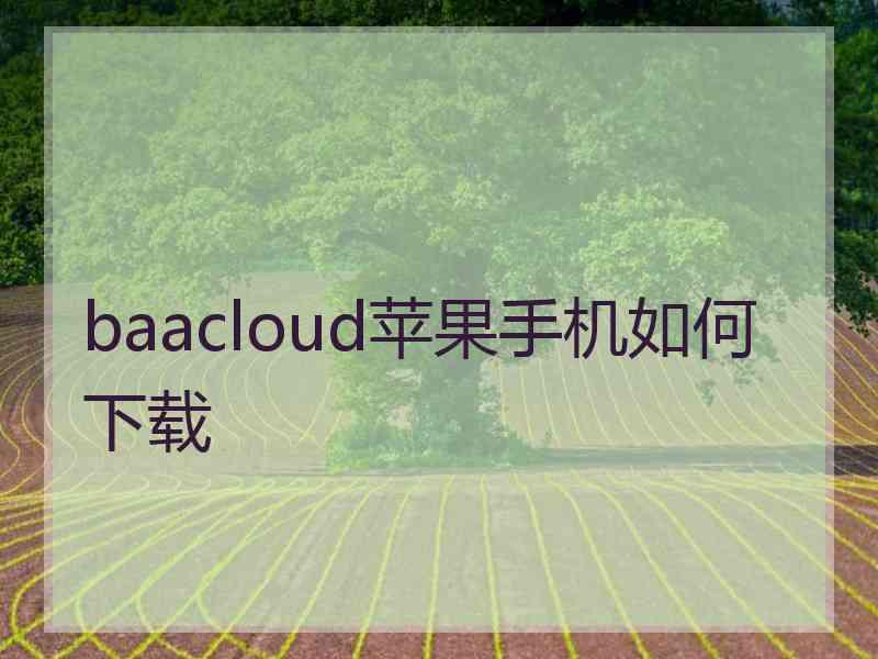baacloud苹果手机如何下载