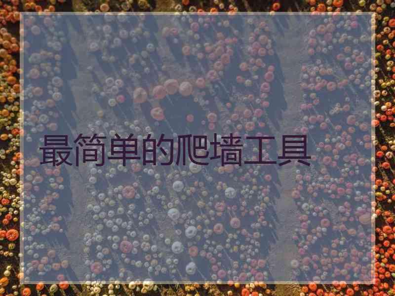最简单的爬墙工具