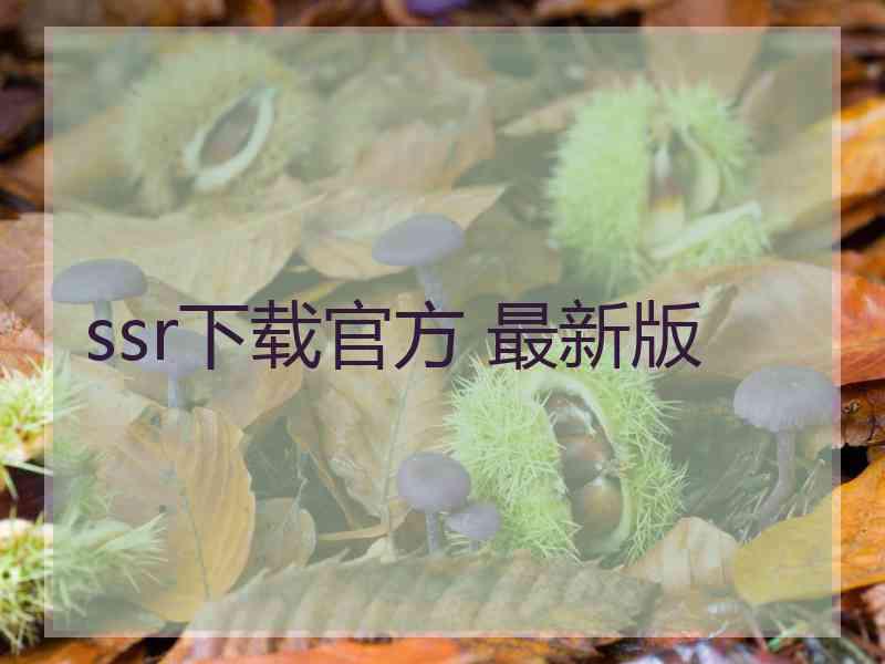 ssr下载官方 最新版