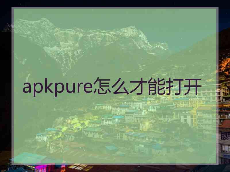 apkpure怎么才能打开