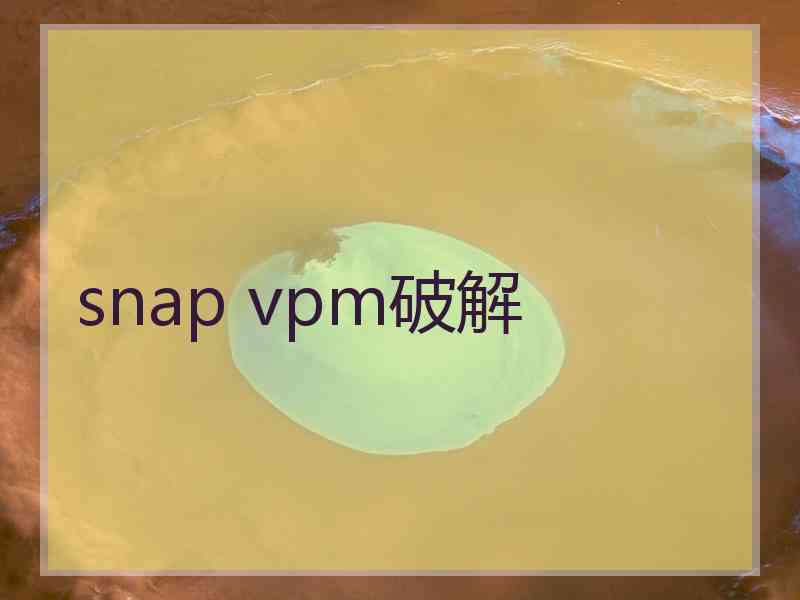 snap vpm破解