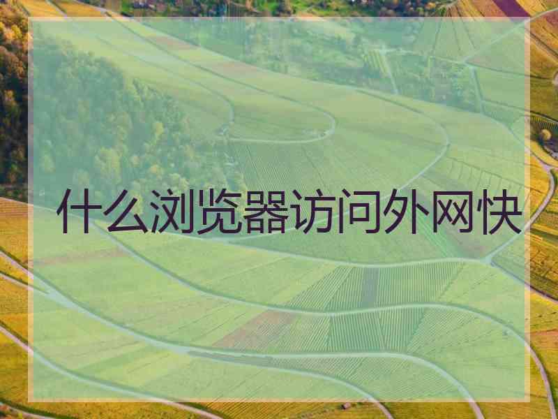 什么浏览器访问外网快