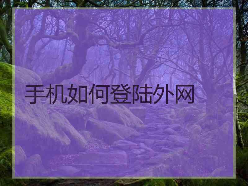 手机如何登陆外网