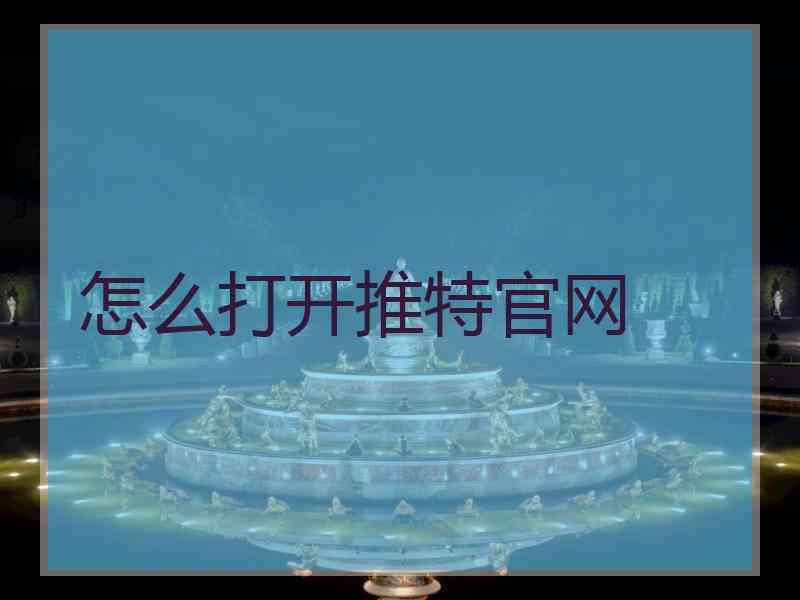 怎么打开推特官网