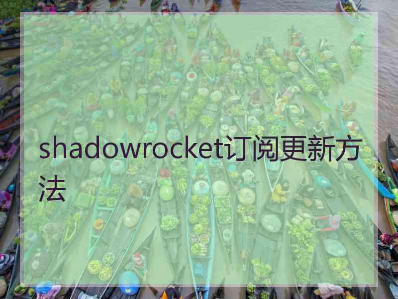 shadowrocket订阅更新方法