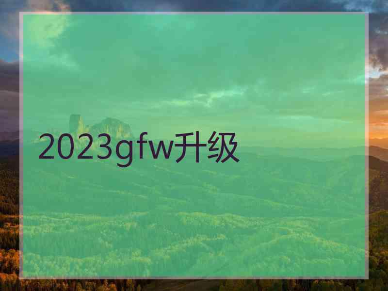 2023gfw升级