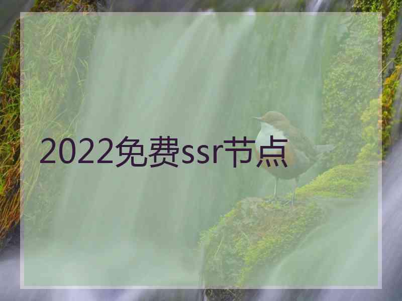 2022免费ssr节点