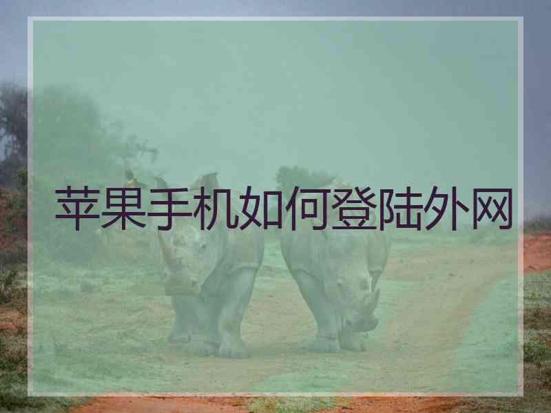 苹果手机如何登陆外网