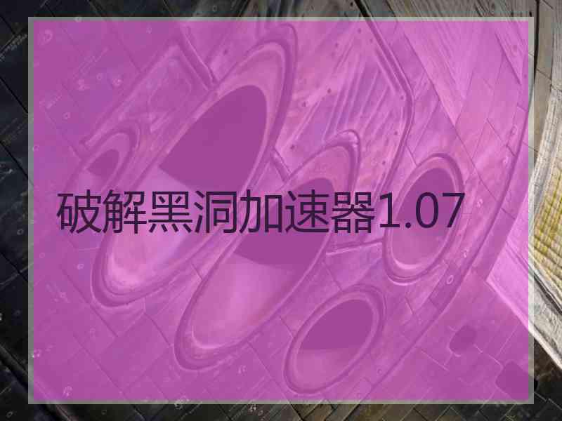 破解黑洞加速器1.07