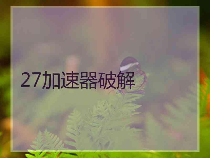 27加速器破解