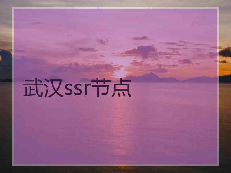 武汉ssr节点