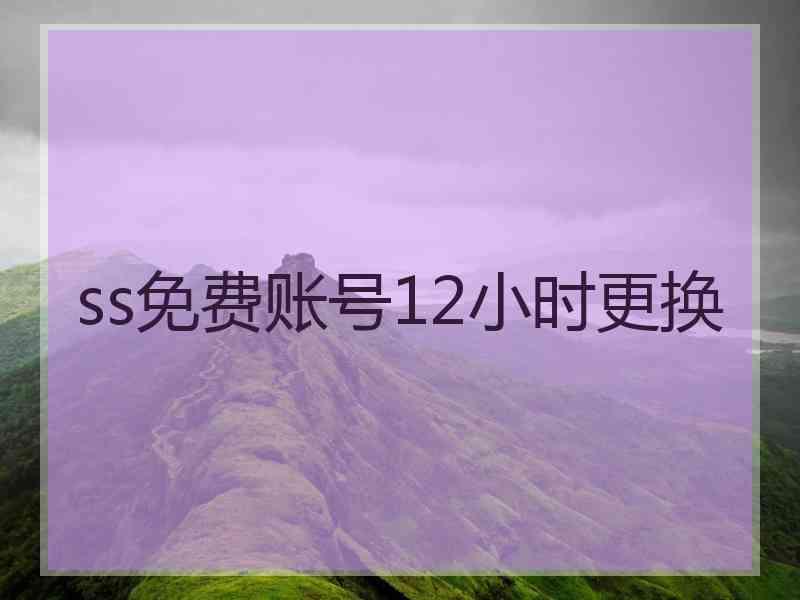ss免费账号12小时更换