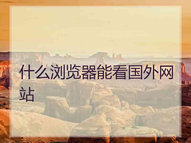 什么浏览器能看国外网站