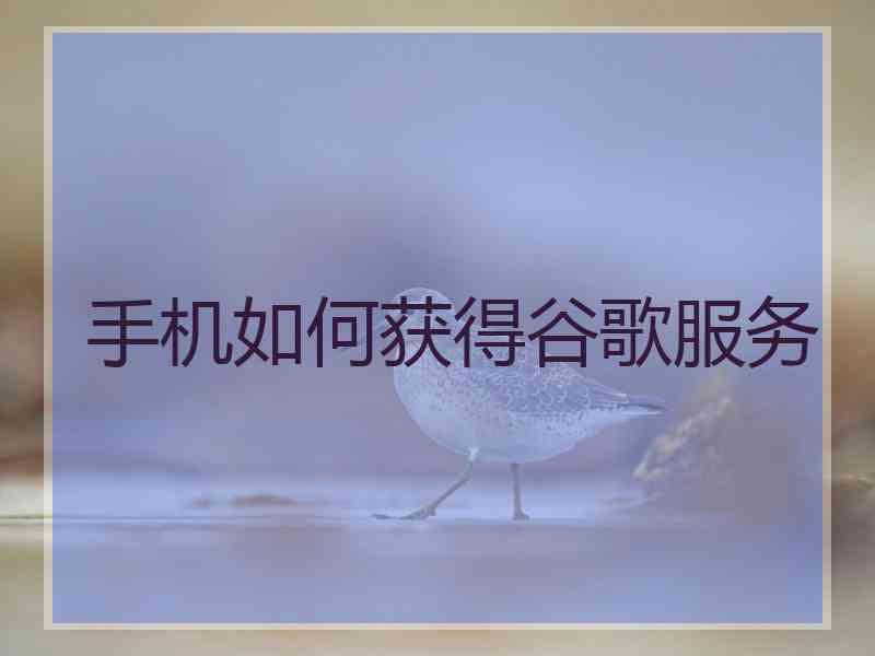 手机如何获得谷歌服务