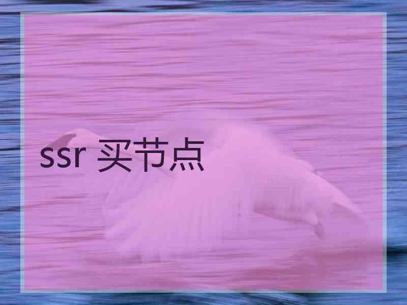 ssr 买节点