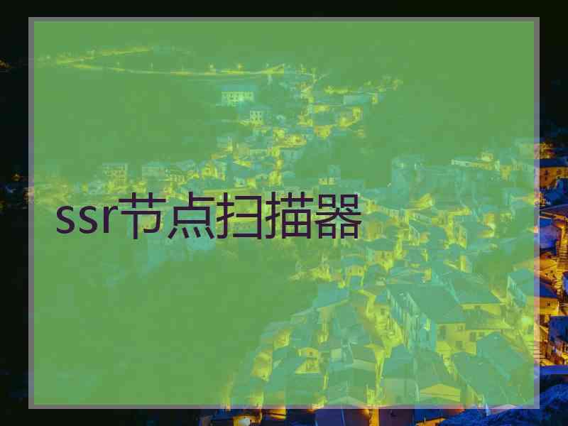 ssr节点扫描器