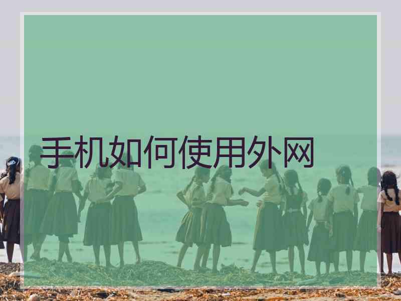手机如何使用外网