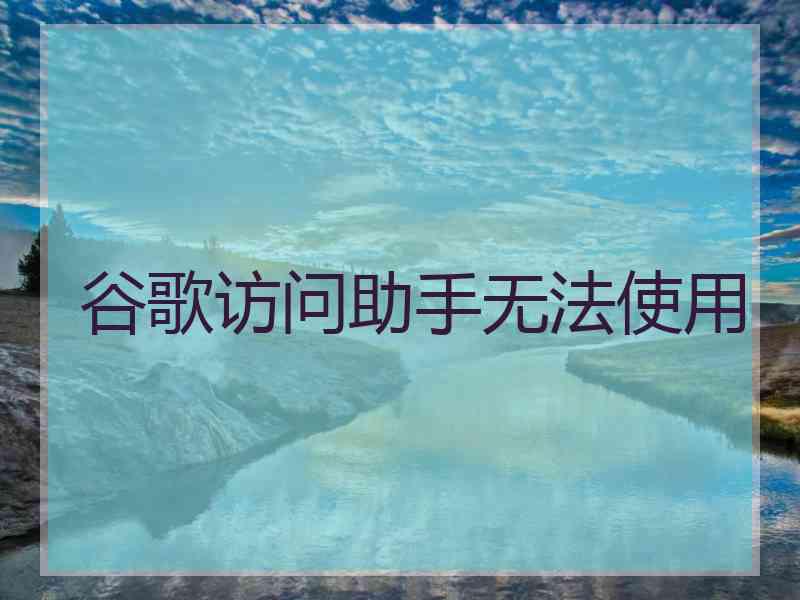 谷歌访问助手无法使用