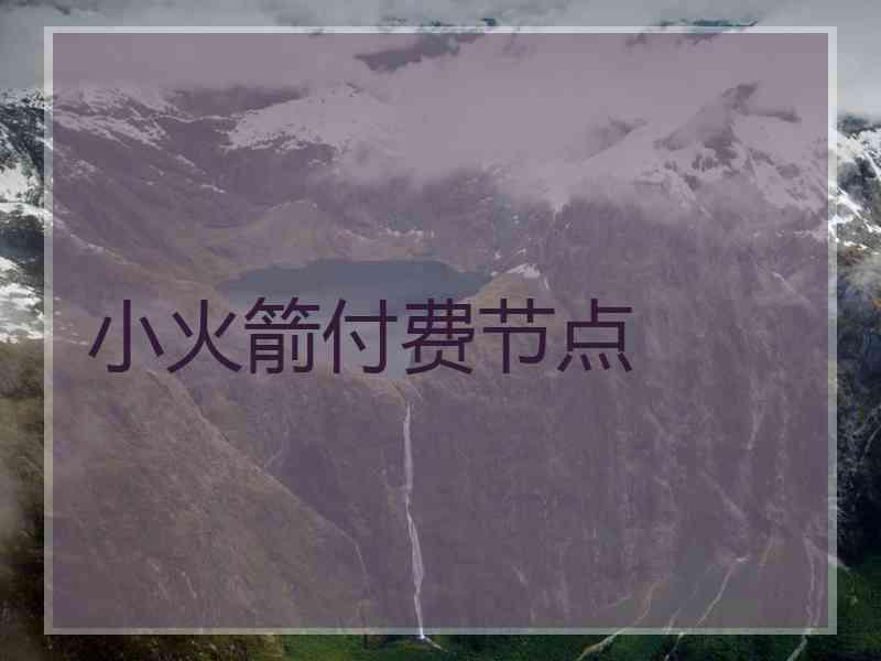 小火箭付费节点