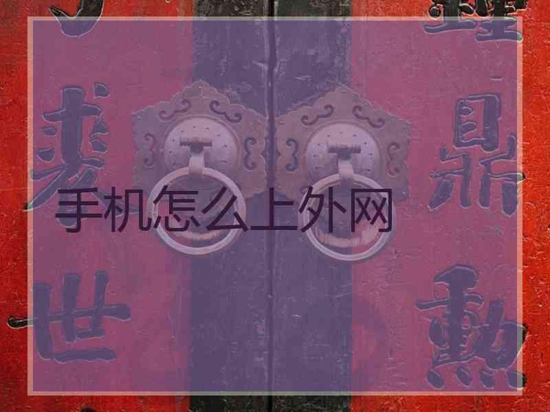 手机怎么上外网