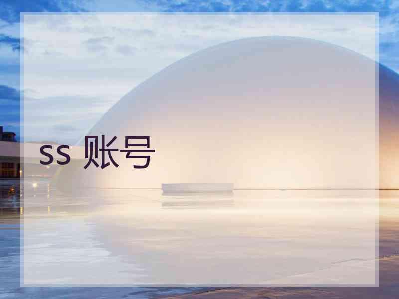 ss 账号