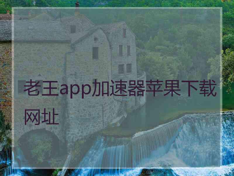 老王app加速器苹果下载网址