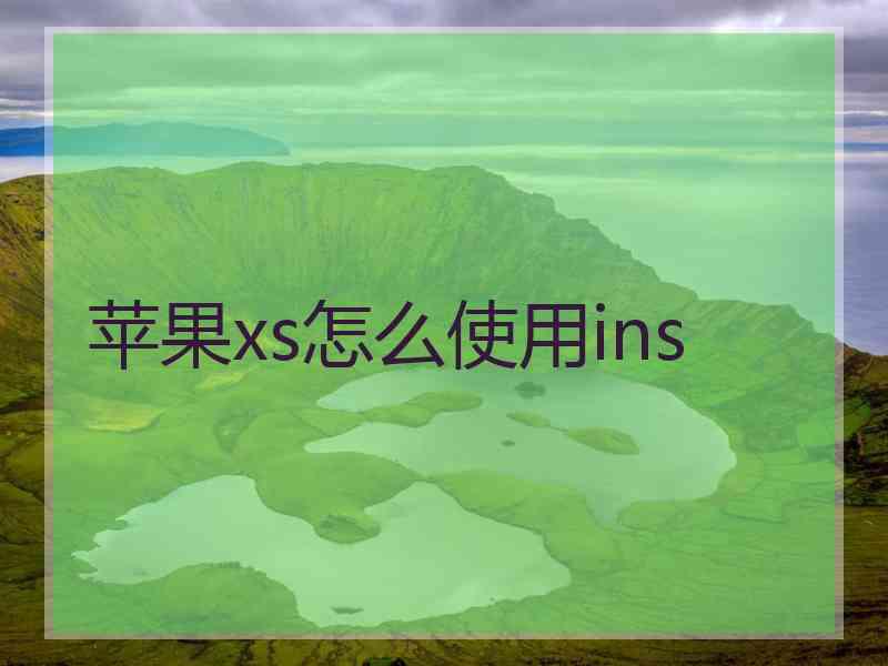 苹果xs怎么使用ins