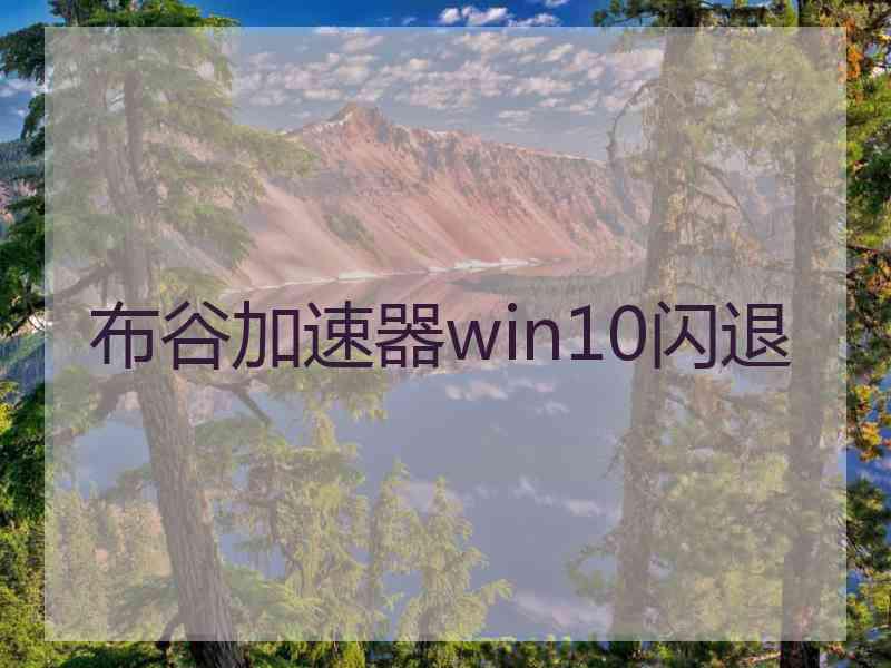 布谷加速器win10闪退