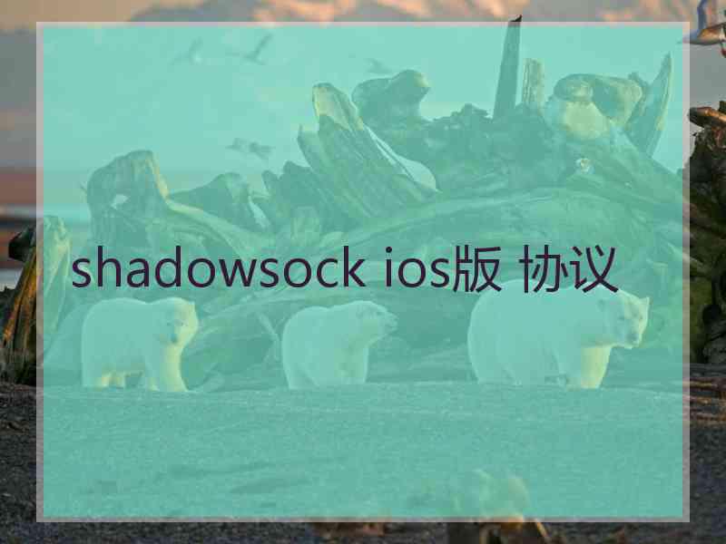 shadowsock ios版 协议
