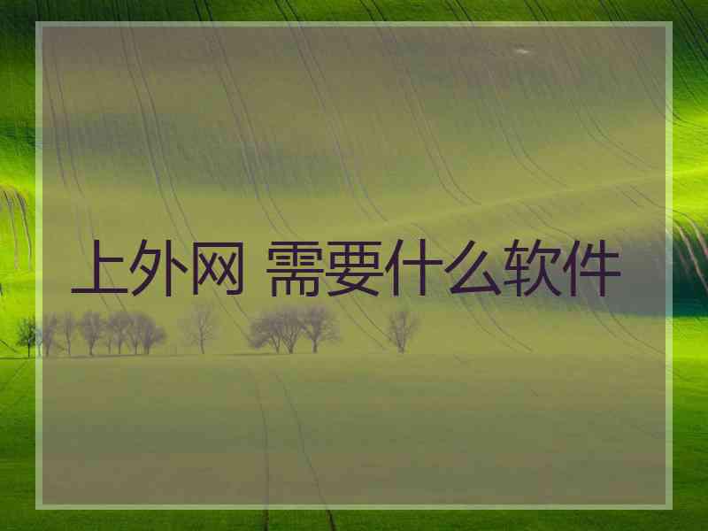 上外网 需要什么软件