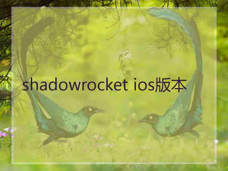 shadowrocket ios版本