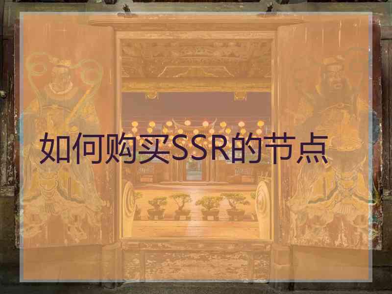 如何购买SSR的节点