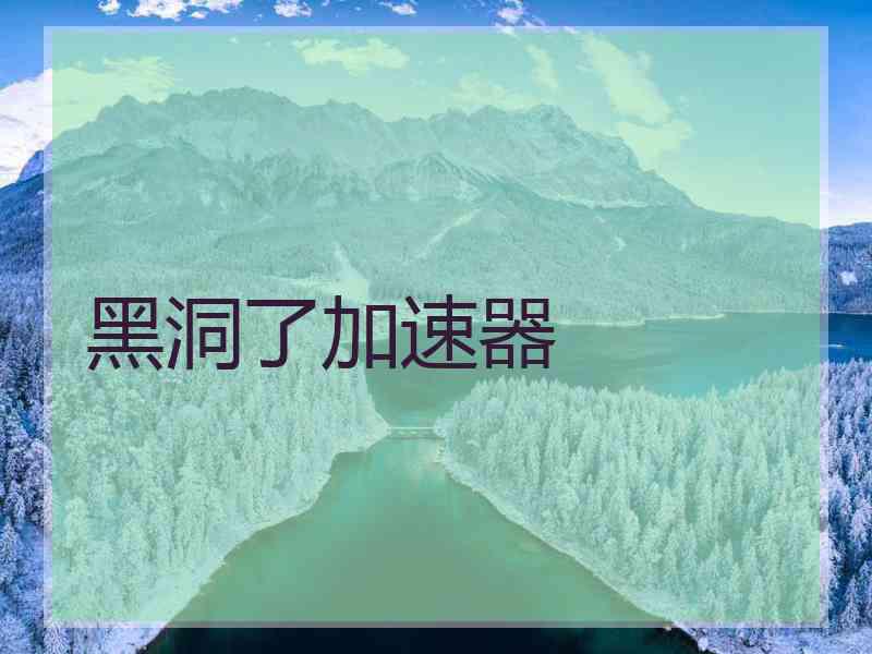 黑洞了加速器
