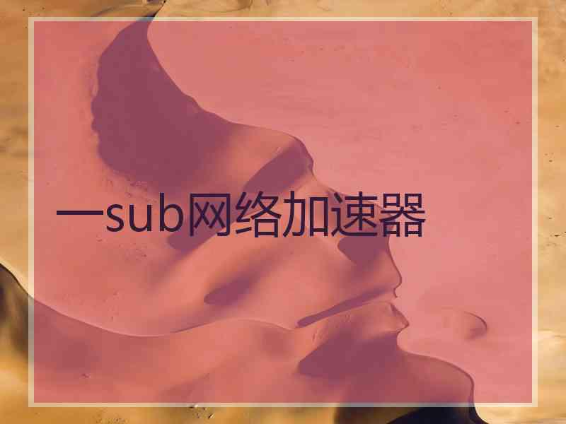 一sub网络加速器