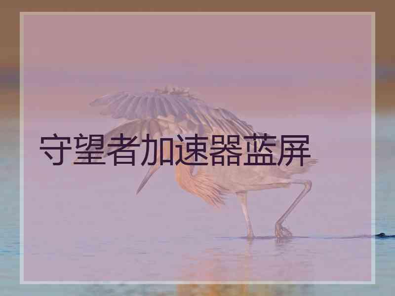守望者加速器蓝屏