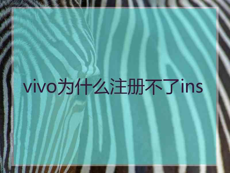 vivo为什么注册不了ins